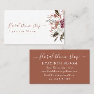Whimsical Blommigt Bouquet Terracotta Visitkort