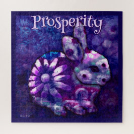 Whimsical Blommigt Bunny Rabbit Personlig Pussel