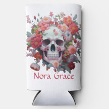 Whimsical Blommigt Skull