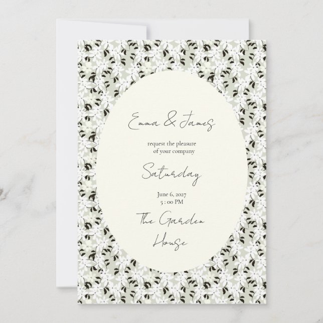 Whimsical blommor Bröllopsinbjudan  Inbjudningar (Framsida)