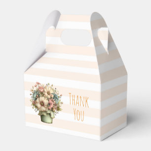 Whimsical Blommor i en Planteringskruka Söt Tack Presentaskar
