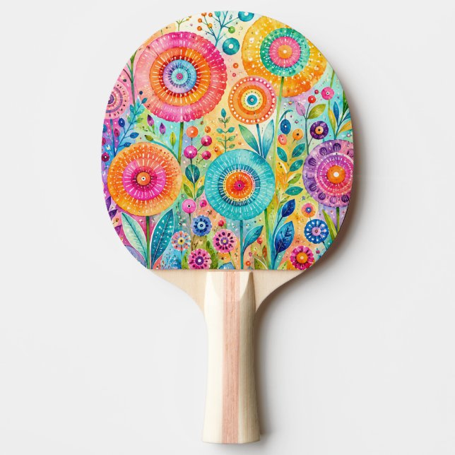Whimsical Blommor Pingisracket (Framsidan)