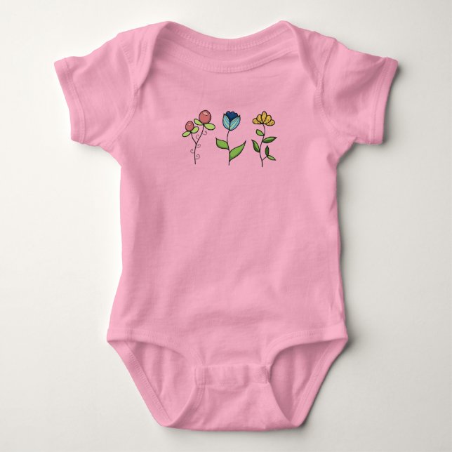 Whimsical Blommor T Shirt (Framsida)