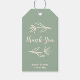 Whimsical Blommor Tack Tag Blå  Presentetikett