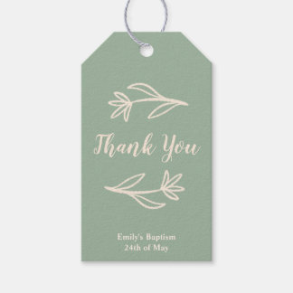 Whimsical Blommor Tack Tag Blå  Presentetikett