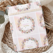 Whimsical blomster-fé-gård 5-års födelsedag 