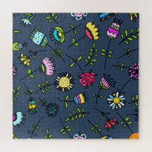 Whimsical blomster Mönster Art Design