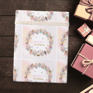 Whimsical blomsterfée trädgård 2-årsdag presentpapper