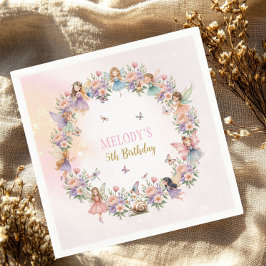 Whimsical blomsterfée trädgård 5-årsfest  pappersservett