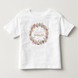 Whimsical blomsterfée trädgård födelsedagsfest  t shirt