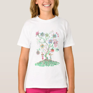 Whimsical blomträd t shirt