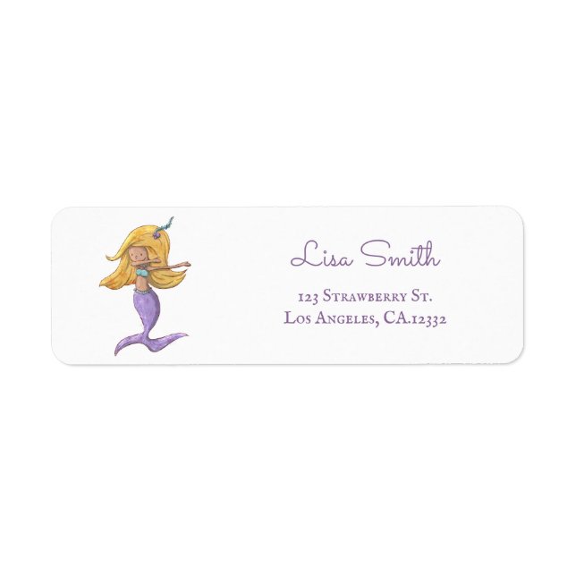 Whimsical Blond Sjöröding Returadress Etikett (Framsidan)