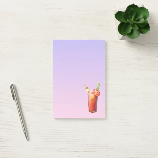 Whimsical Bloody Mary: Surrealistisk cocktailkonst Post-it Block (Kontor)