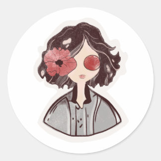 Whimsical Bloom Sticker Runt Klistermärke