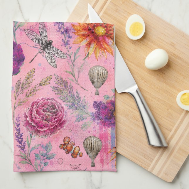 Whimsical Bloom Trädgård Kökshandduk (Vikt i Fjärdedel)