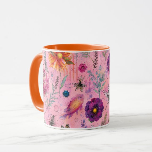Whimsical Bloom Trädgård Mugg (Framsida vänster)