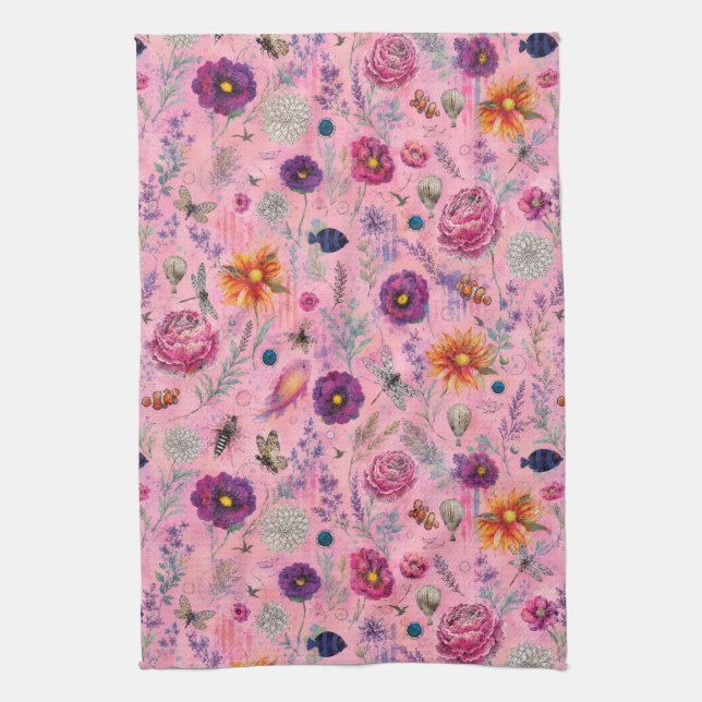 Whimsical Bloom Trädgårdshanddukar Kökshandduk (Vertikal)