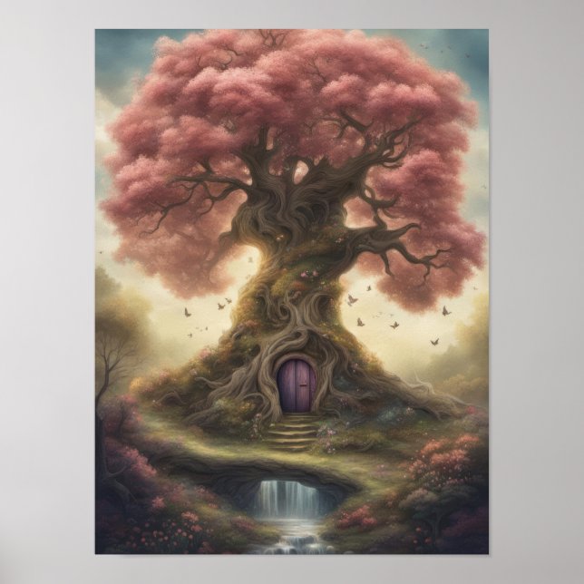 Whimsical Blossom Trädgårdsstuga Hideaway Poster (Framsidan)