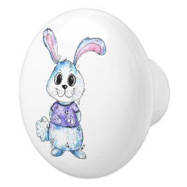 Whimsical Blue Bunny Knopp