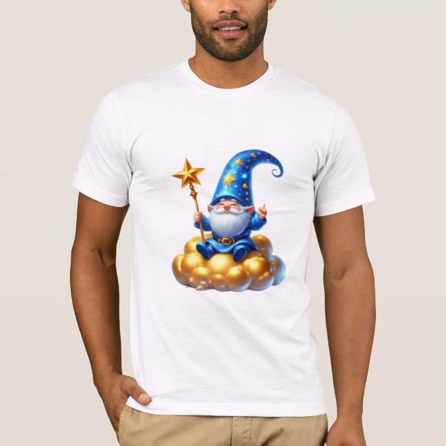 Whimsical Blue Gnome T Shirt (Framsida)