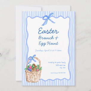 Whimsical Blue Påsk Brunch & Egg Hunt-inbjudan Inbjudningar