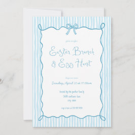 Whimsical Blue Påsk Brunch Egg Hunt-inbjudan Inbjudningar