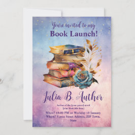 Whimsical Blue Ro Author Bok Launch Call Julkort