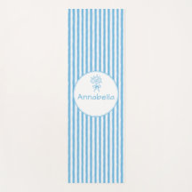 Whimsical Blue White Stripe Preppy Monogram