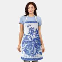 Whimsical Blue Willow Isle of Rabbits Animal Rolig