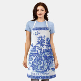 Whimsical Blue Willow Isle of Rabbits Animal Rolig