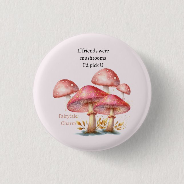Whimsical Blush Förtrollade Svamp Knapp (Framsida)