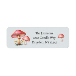 Whimsical Blush Förtrollade Svampar Ny Adress Returadress Etikett