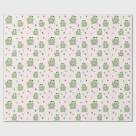 Whimsical Blush Vattenfärg Groda Baby Shower Presentpapper