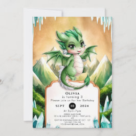 Whimsical Boho Dragon Birthday Inbjudningar