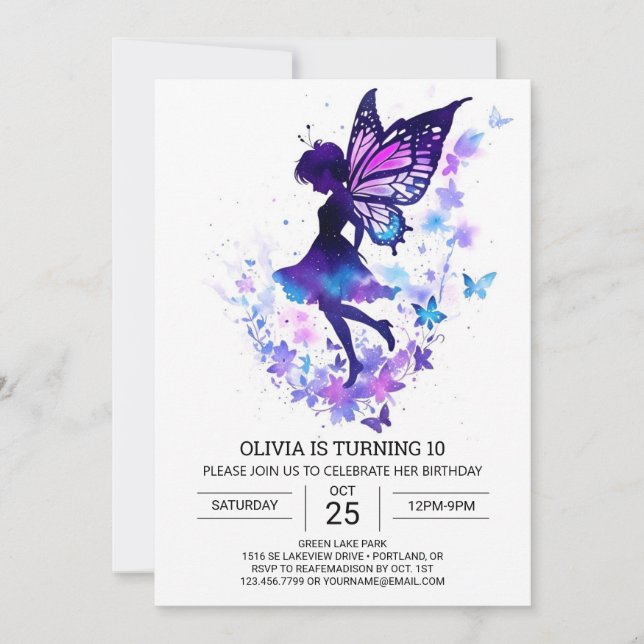 Whimsical Boho Fairy Birthday Inbjudningar (Framsida)