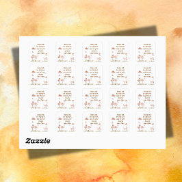 Whimsical Boho Flamingo Monogrammed | Fyrkantigt Klistermärke