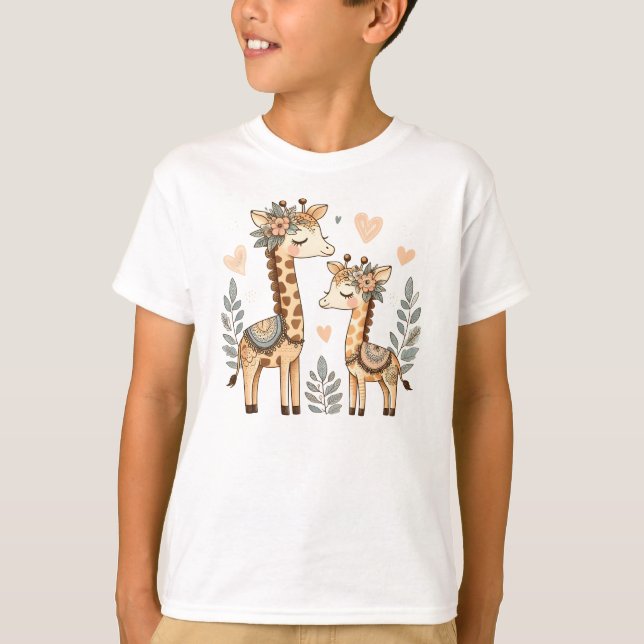 Whimsical Boho Giraffe T Shirt (Framsida)