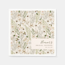 Whimsical Boho Greenery Foliage Möhippa Pappersservett