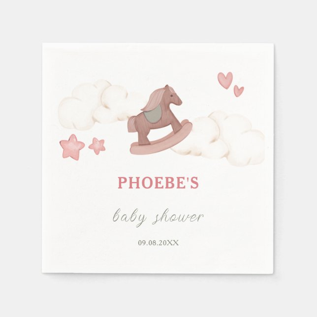 Whimsical Boho Horse Magic Cloud Illustration Pappersservett (Framsidan)