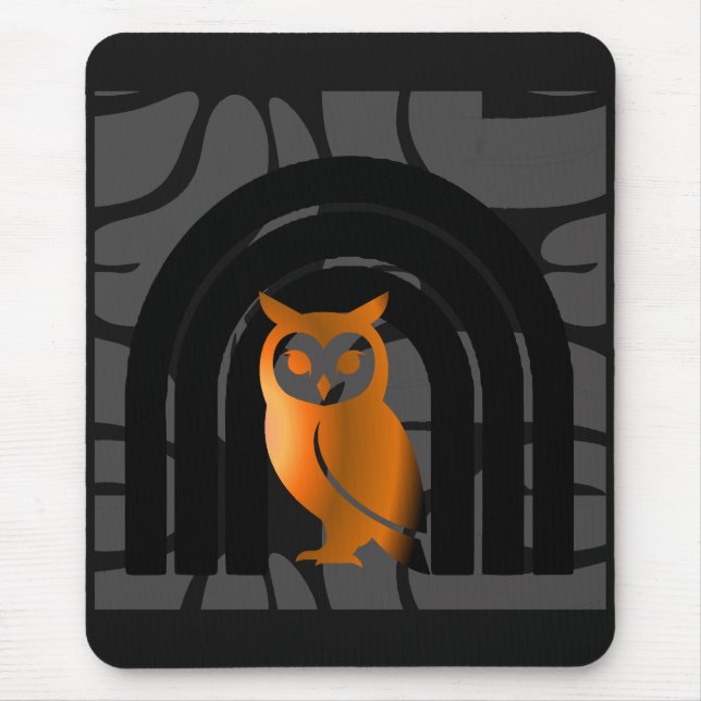 Whimsical Boho Owl & Tropical Monstera Leaf Musmatta (Framsidan)