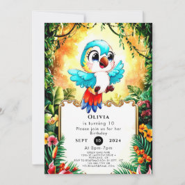 Whimsical Boho Parrot Birthday Inbjudningar