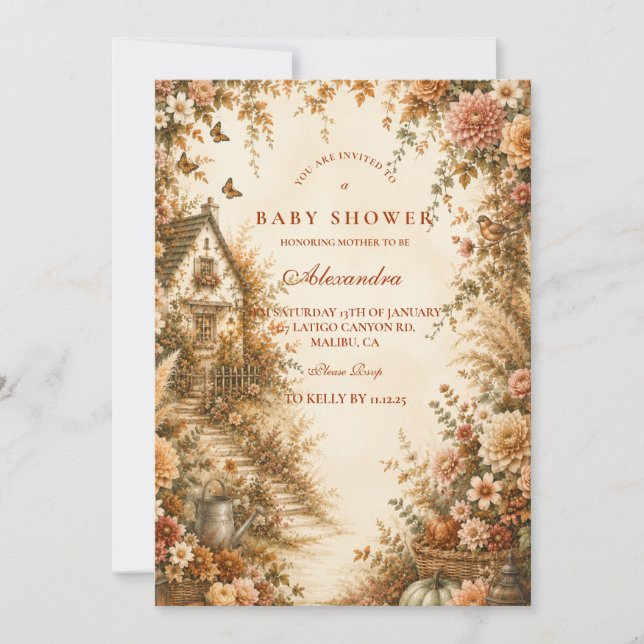Whimsical Boho Pumpa Barnrumsfirande Inbjudningar (Framsida)