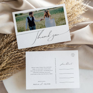 Whimsical Boho Script Vågrät Photo Tack Vykort