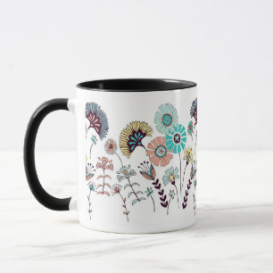 Whimsical Boho Vildblommeäng Illustration TMugg Mugg