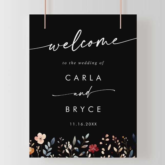 Whimsical Boho Wildflower DIY Wedding Welcome Sign Poster (Skapare uppladdad)