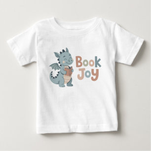 Whimsical Bok Glädje Drak Läsning Bok Bebis T Shirt