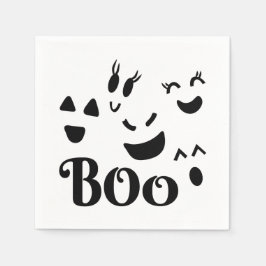 Whimsical Boo-spökansikte Söt Halloween-design Pappersservett