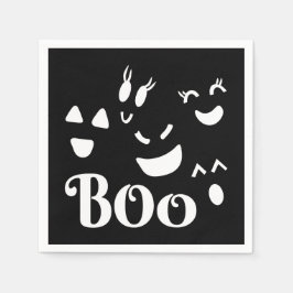 Whimsical Boo-spöke Söt Halloween-design Svart Pappersservett