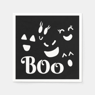 Whimsical Boo-spöke Söt Halloween-design Svart Pappersservett
