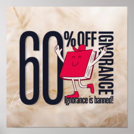 Whimsical Book Character Ignorance Banned Educatio Poster